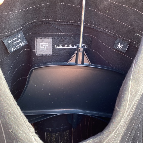 Level Ten Black Men’s Button-Down Striped Dress Shirt - Picture 12 of 15